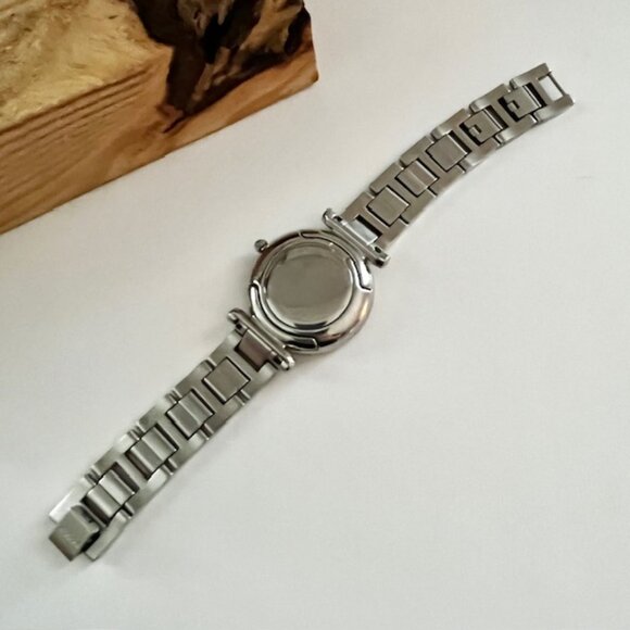 Fossil Stainless Steel Watch Round Face Rhinestone Accents Adjustable Band - Picture 5 of 6